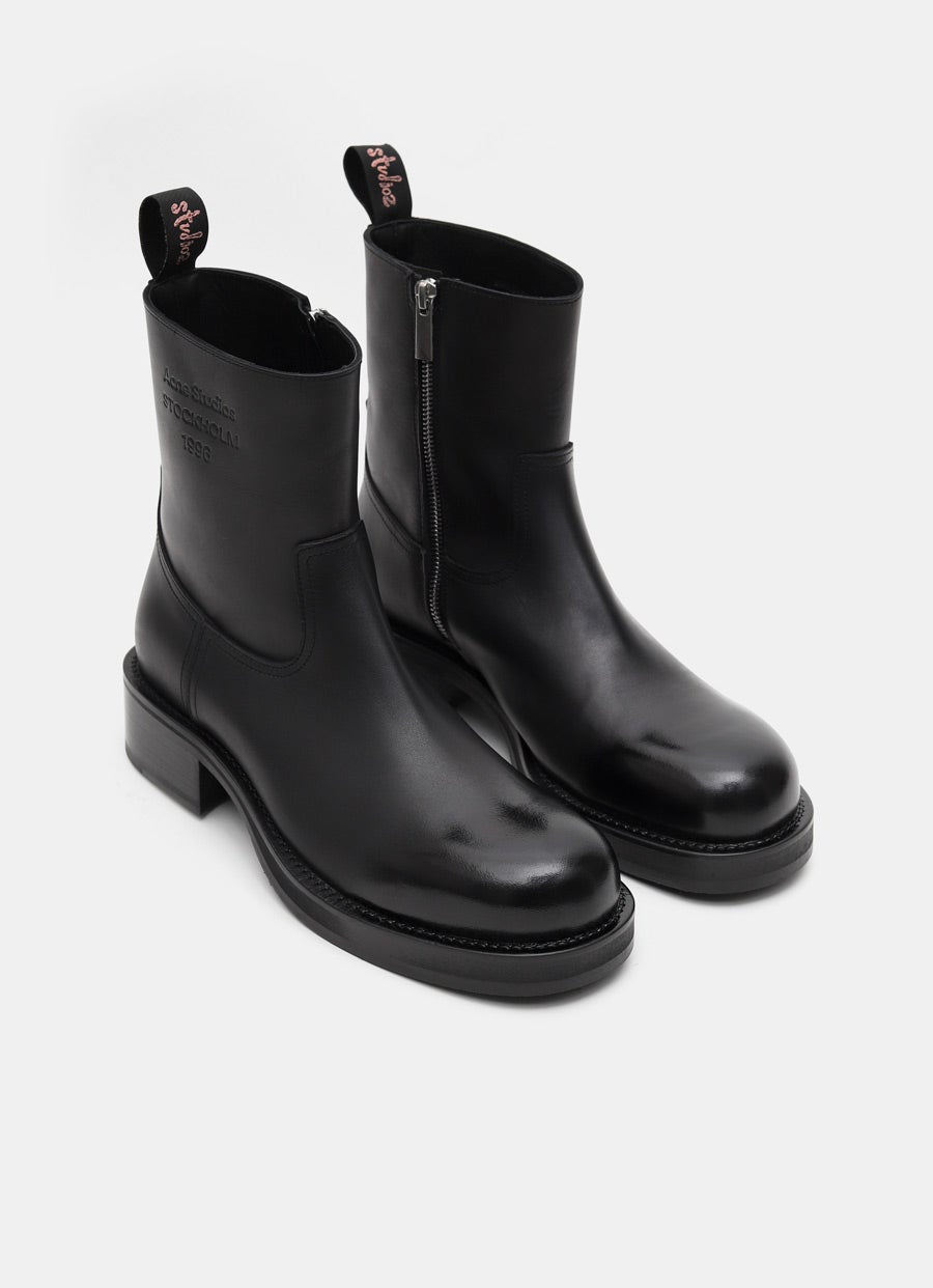 Sprayed Leather Ankle Boots for Men
