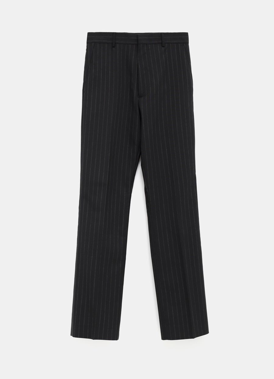 Pinstripe Tailored Wool Blend Trousers for Men