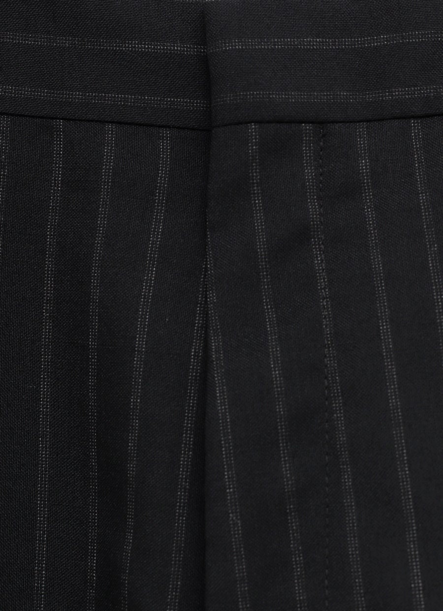 Pinstripe Tailored Wool Blend Trousers for Men