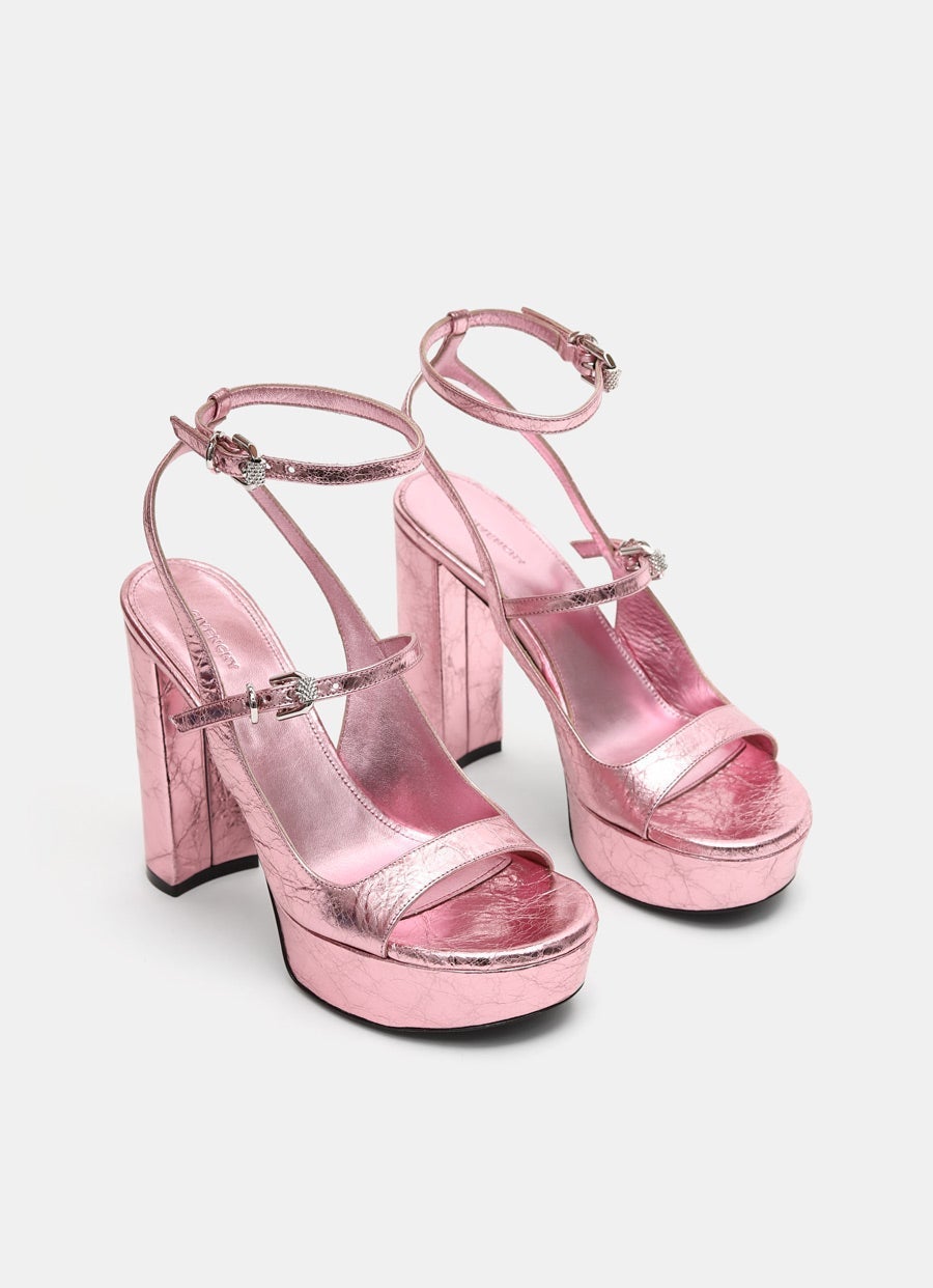 Voyou Platform Sandal in Laminated Leather