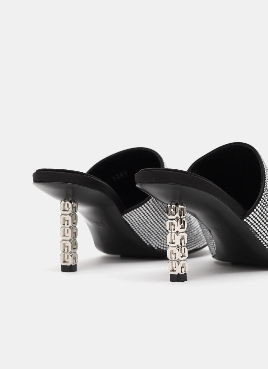 G Cube Mules in Strass Satin