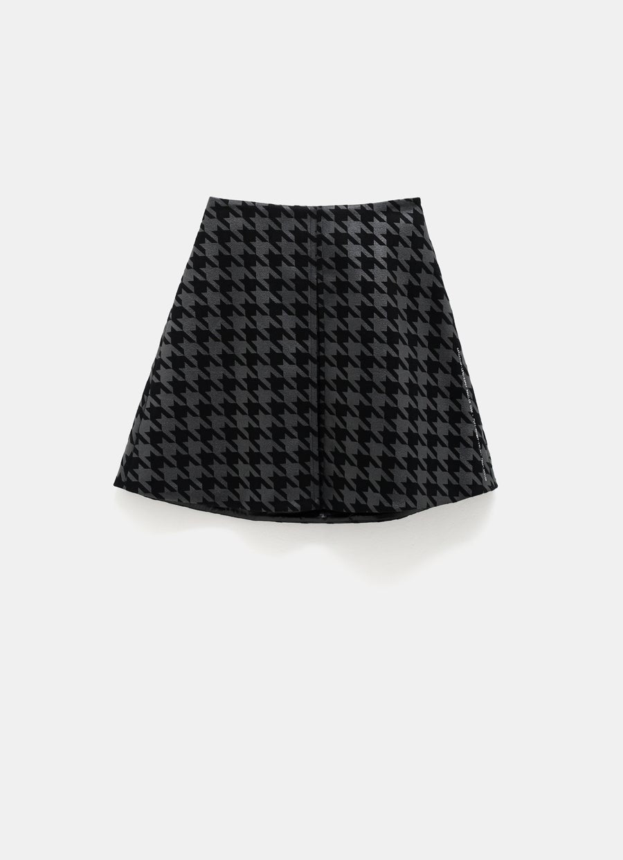 Houndstooth mini skirt