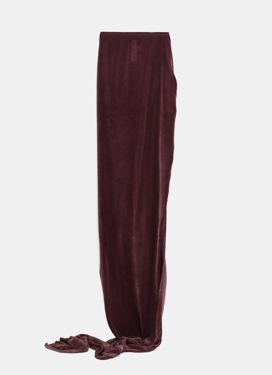 Asymmetric Velvet Skirt