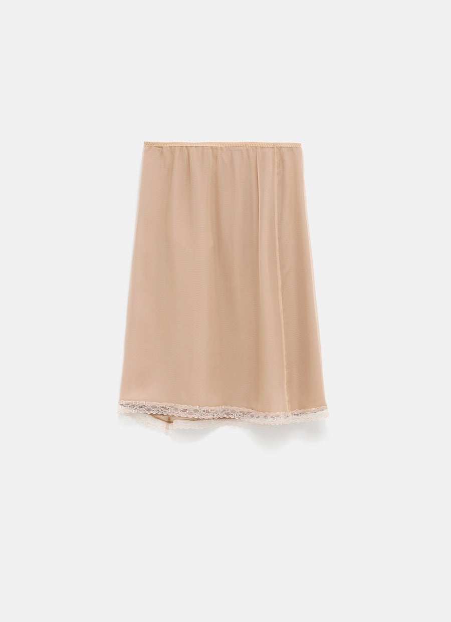 Skirt with Lace Trim