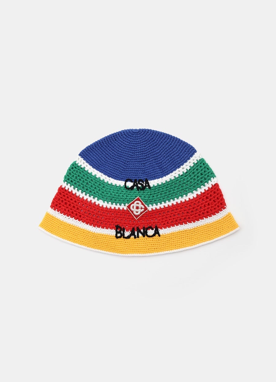 Rainbow striped crochet hat
