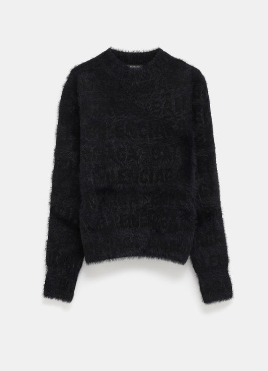 Bal Horizontal Allover Furry Sweater