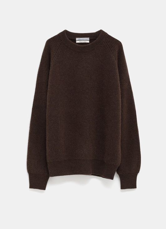 Ribbed Raglan Cashmere Sweater