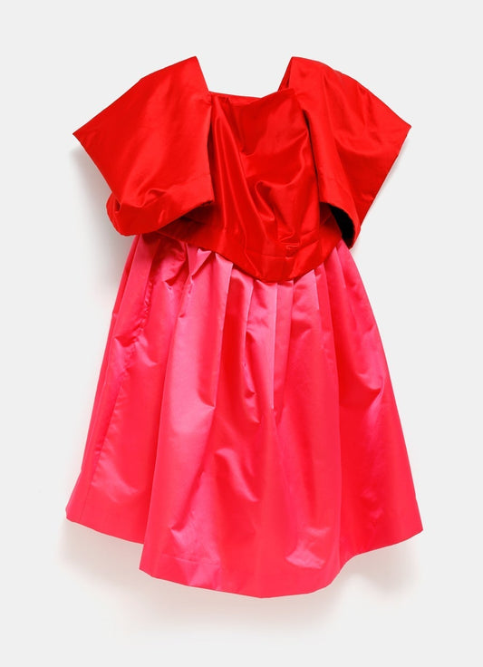 Colour-Block Voluminous Midi Dress