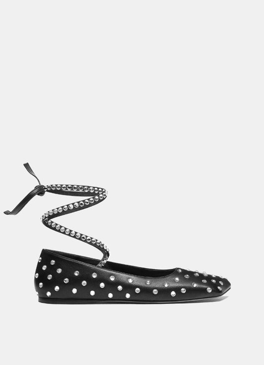 Ane Embellished Leather Ballet Flats