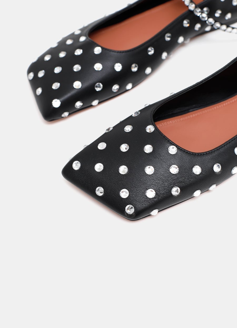 Ane Embellished Leather Ballet Flats