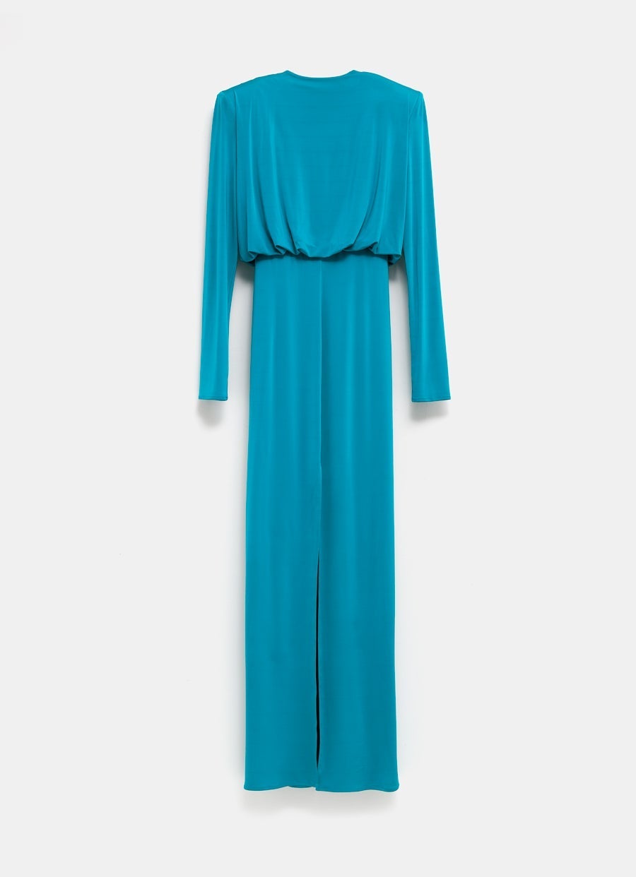 Long Sleeve Draped Maxi Dress