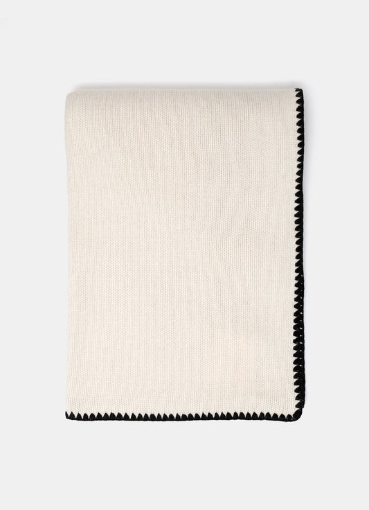 Embroidered Wool Cashmere Scarf