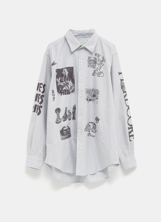 Graphic Overprinted Oxford Shirt