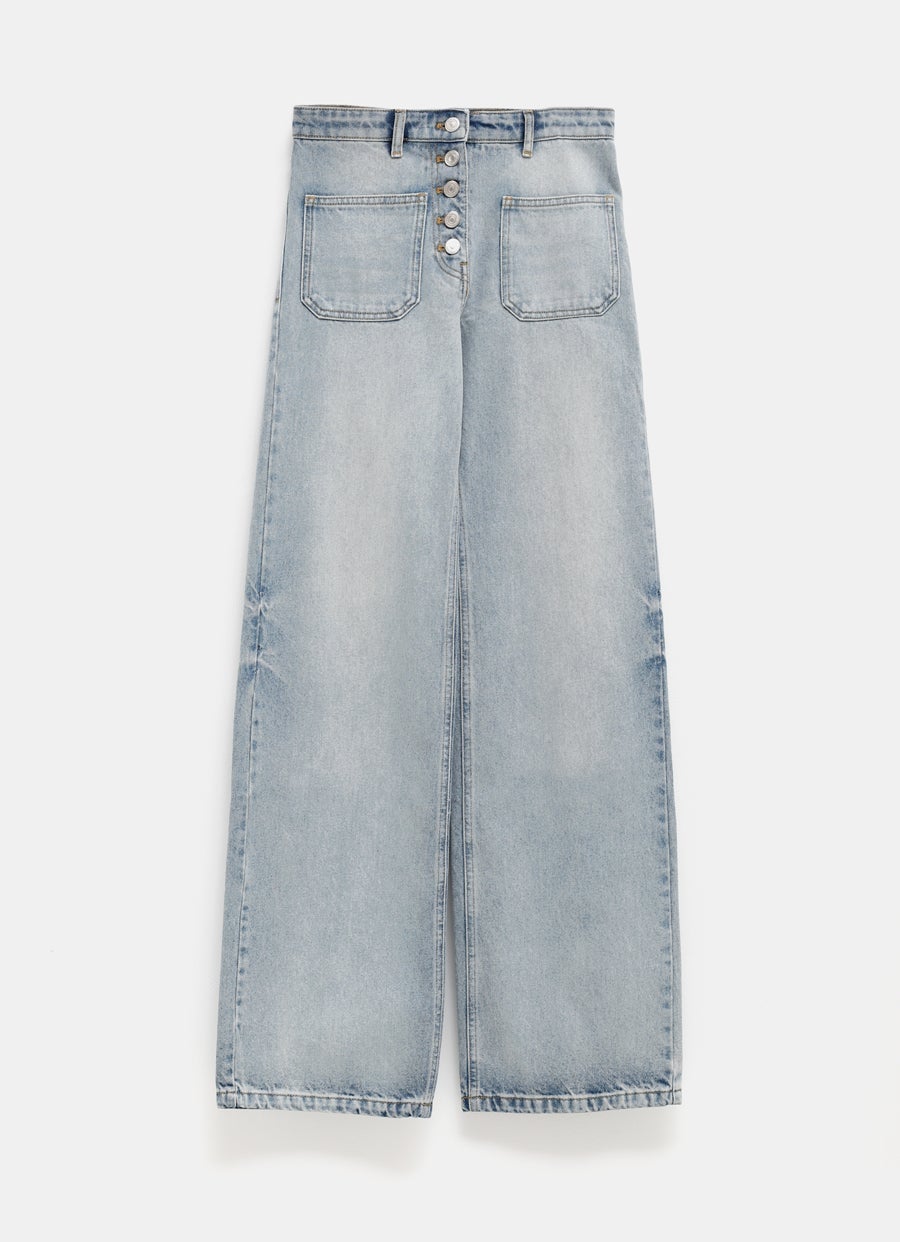 Multiflex Blue Denim Baggy Pants