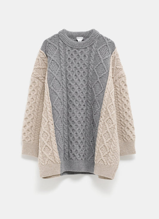 Aran Patchwork Wool Jumper