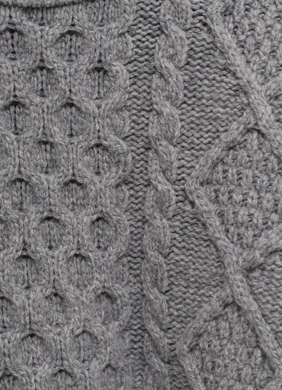 Aran Patchwork Wool Jumper