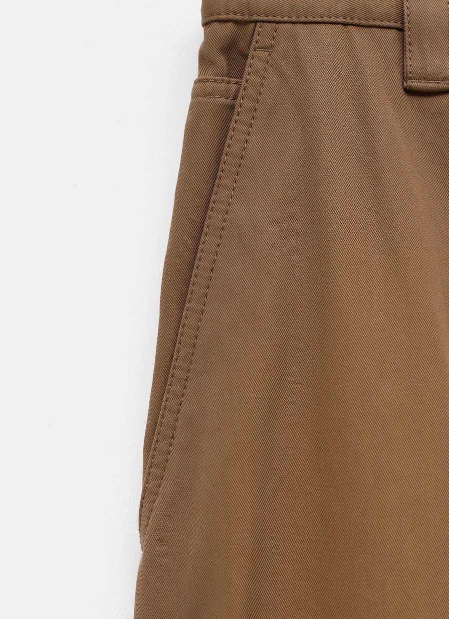 Cotton Twill Tapered Trousers