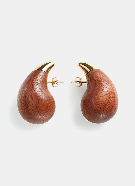 Drop Wood Earrings