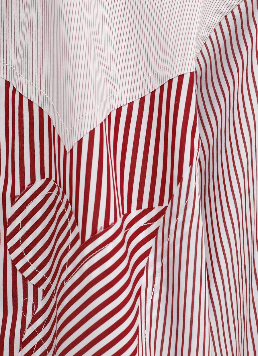 Yoke Stripe Cotton Shirt