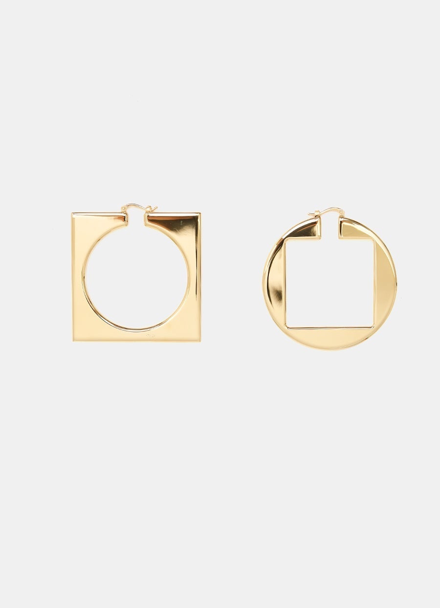 Les Creoles Rond Carré Earrings