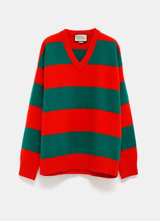 Felted Wool Striped Sweater