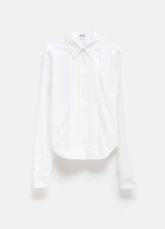 Pleated shirt in cotton