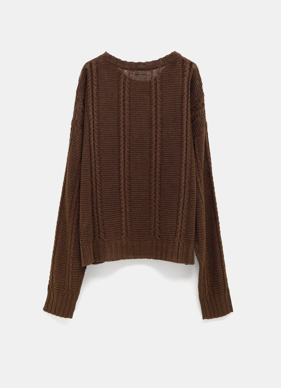 Linen Cable Knit Sweater