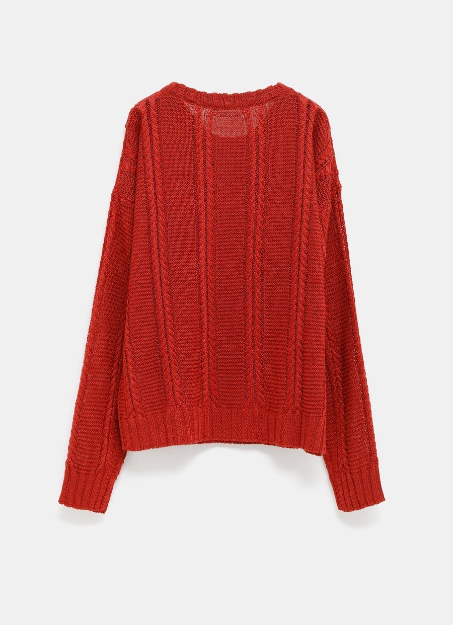 Linen Cable Knit Sweater