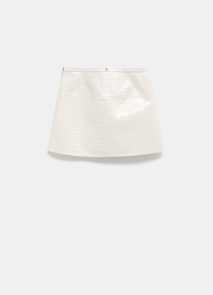 Ellipse Croco Stamped Mini Skirt