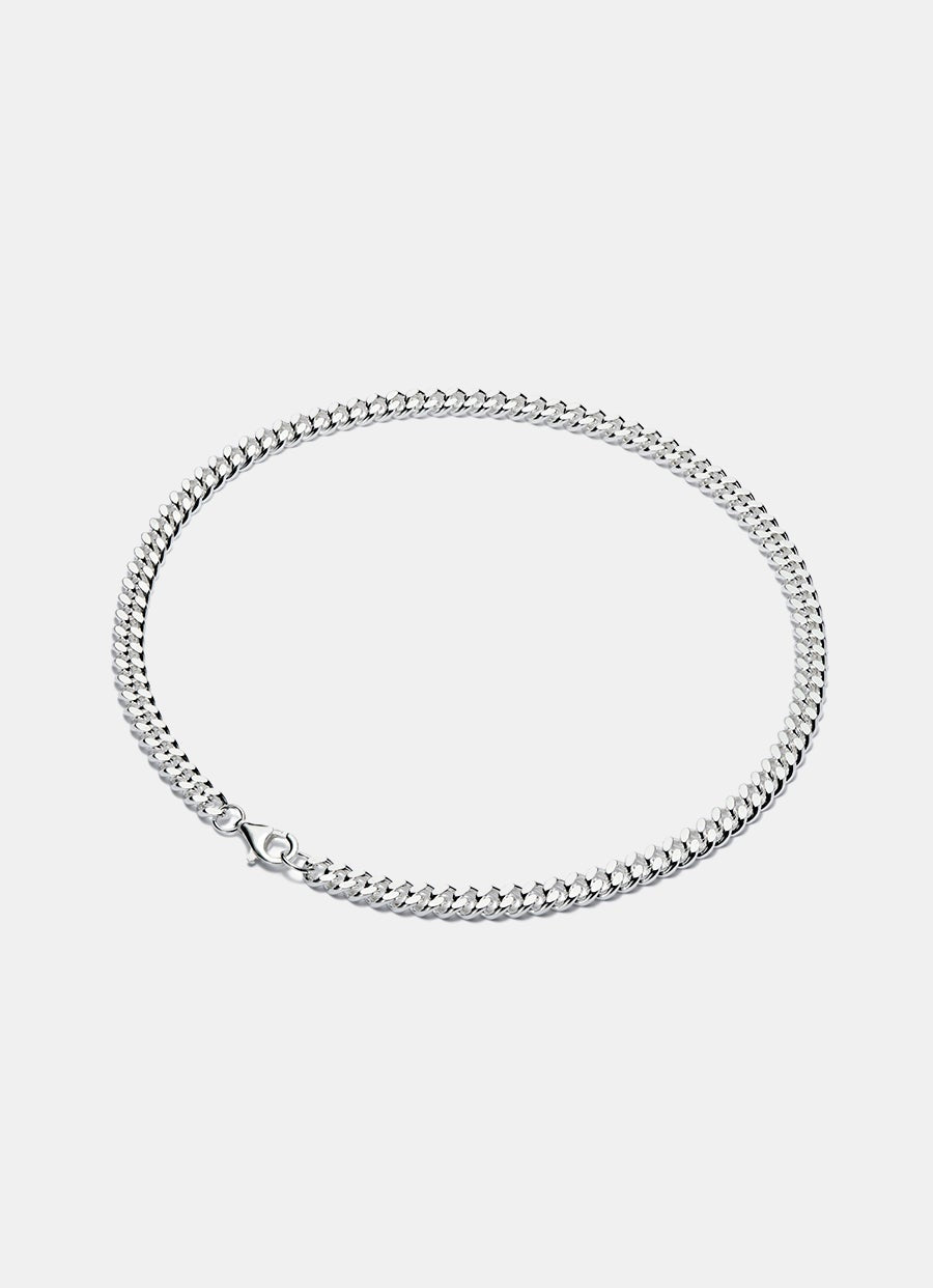 Classic Cuban Chain Necklace in Sterling Sliver