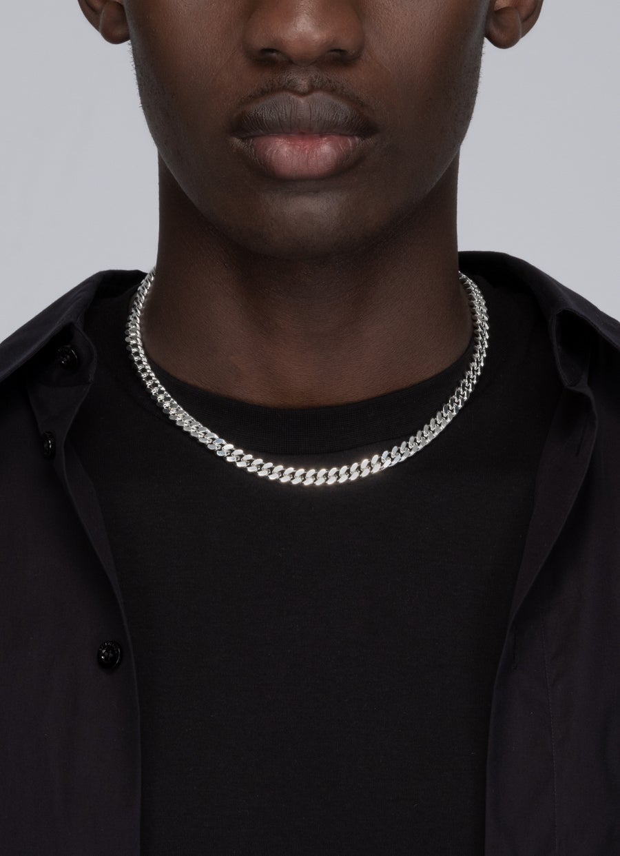 Classic Cuban Chain Necklace in Sterling Sliver