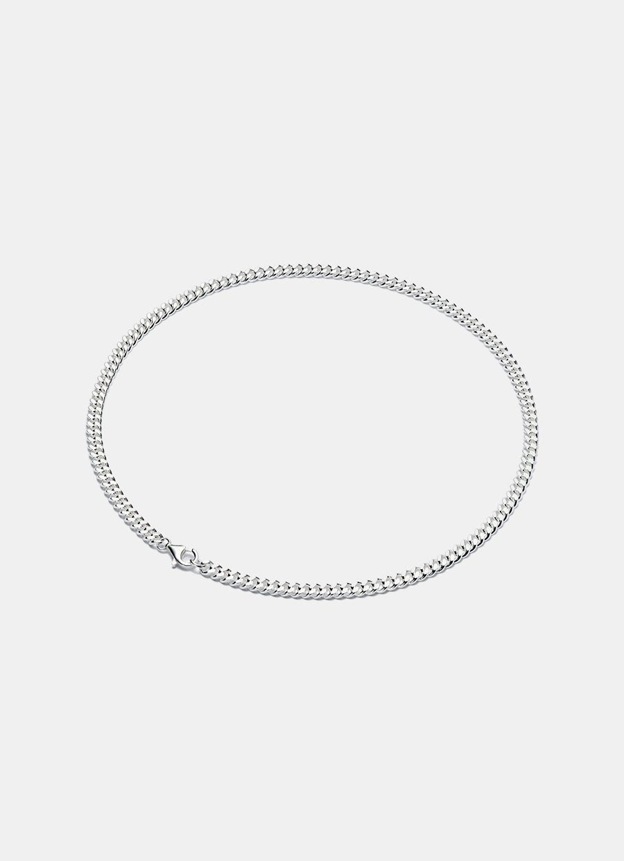 Mini Cuban Chain Necklace in Sterling Sliver