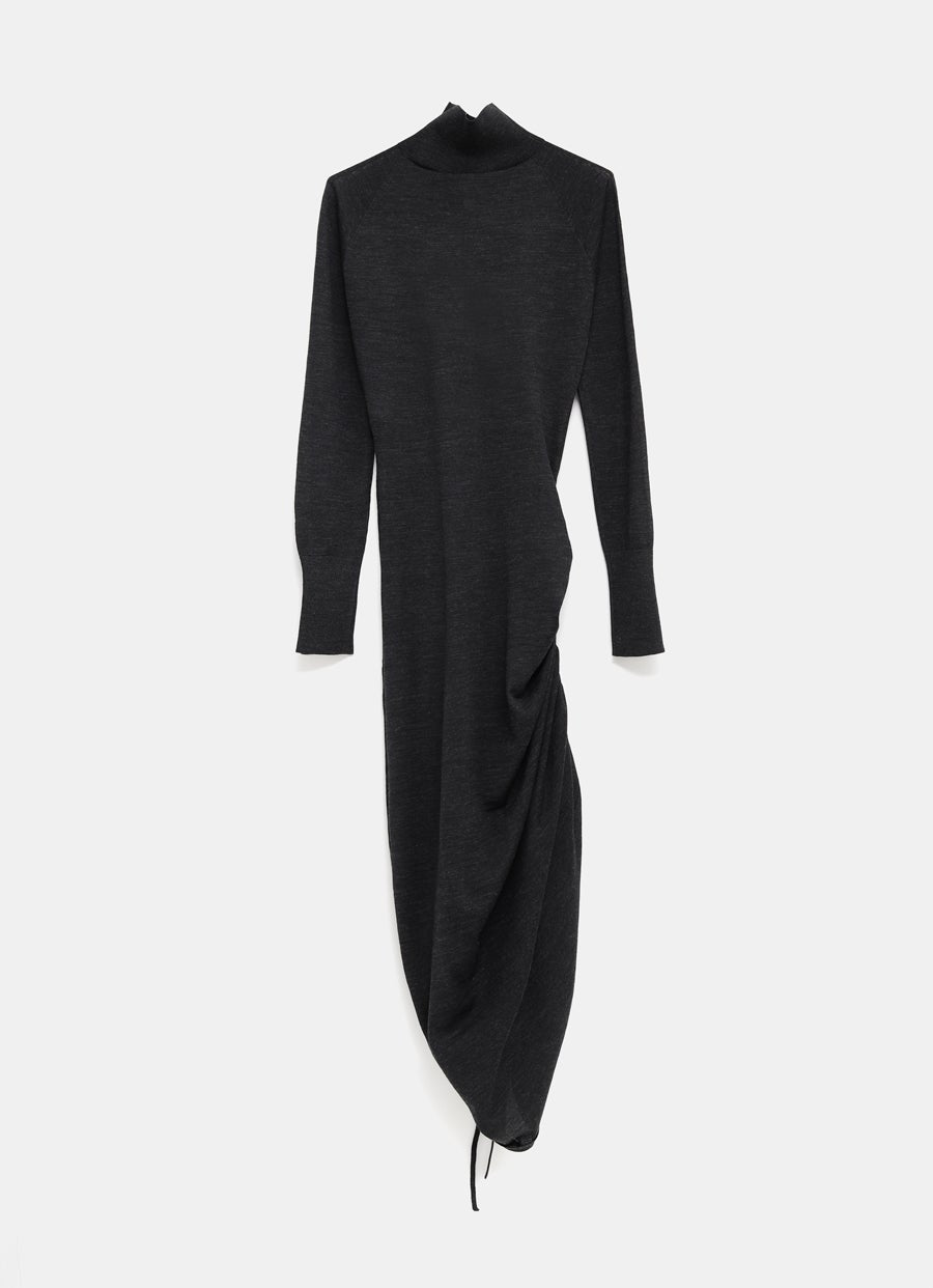 Long Sleeve Draped Knit Dress