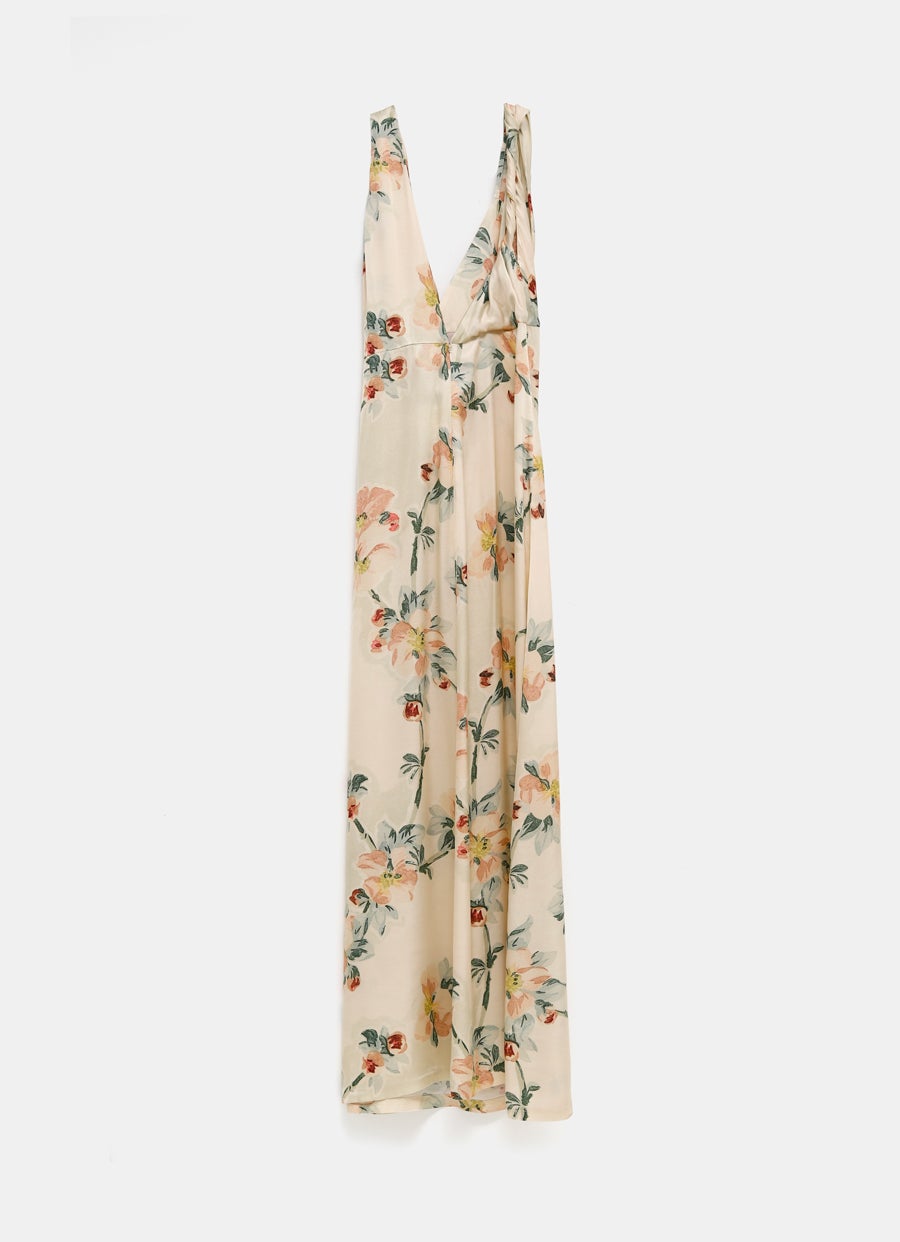 Twist Drape Floral Dress