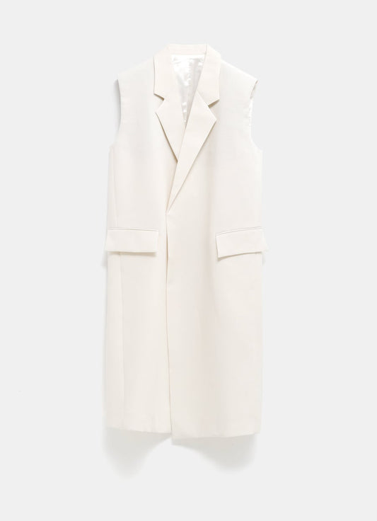 Sleeveless Grain de Poudre Coat