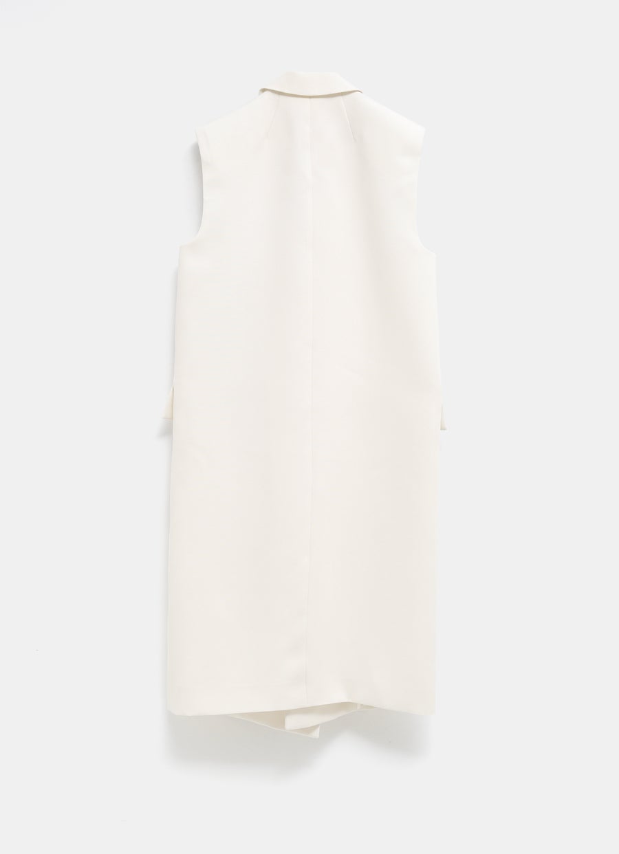 Sleeveless Grain de Poudre Coat