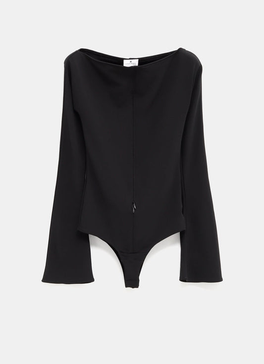 Drop Zipped Crepe Jersey Bodysuit