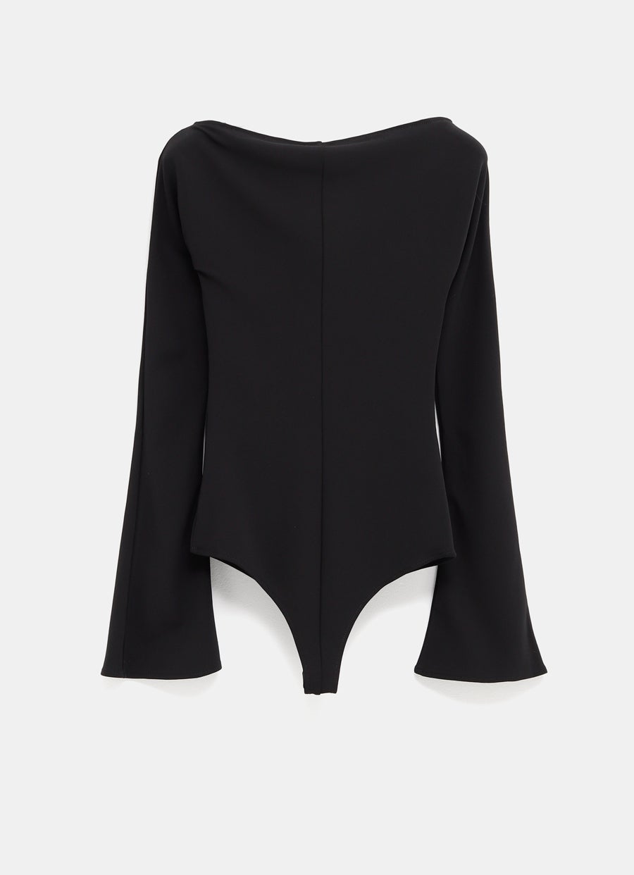 Drop Zipped Crepe Jersey Bodysuit