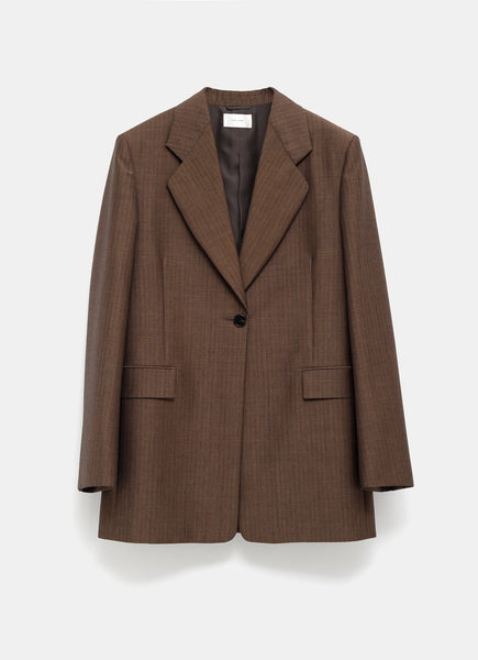 【関税&送料込】The Row Vermont Jacket The Row Vermont Jacket in Dark Brown Melange | FWRD