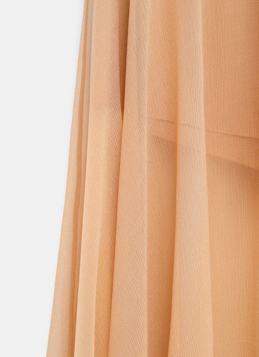 Fluid Long Skirt in Silk Mousseline