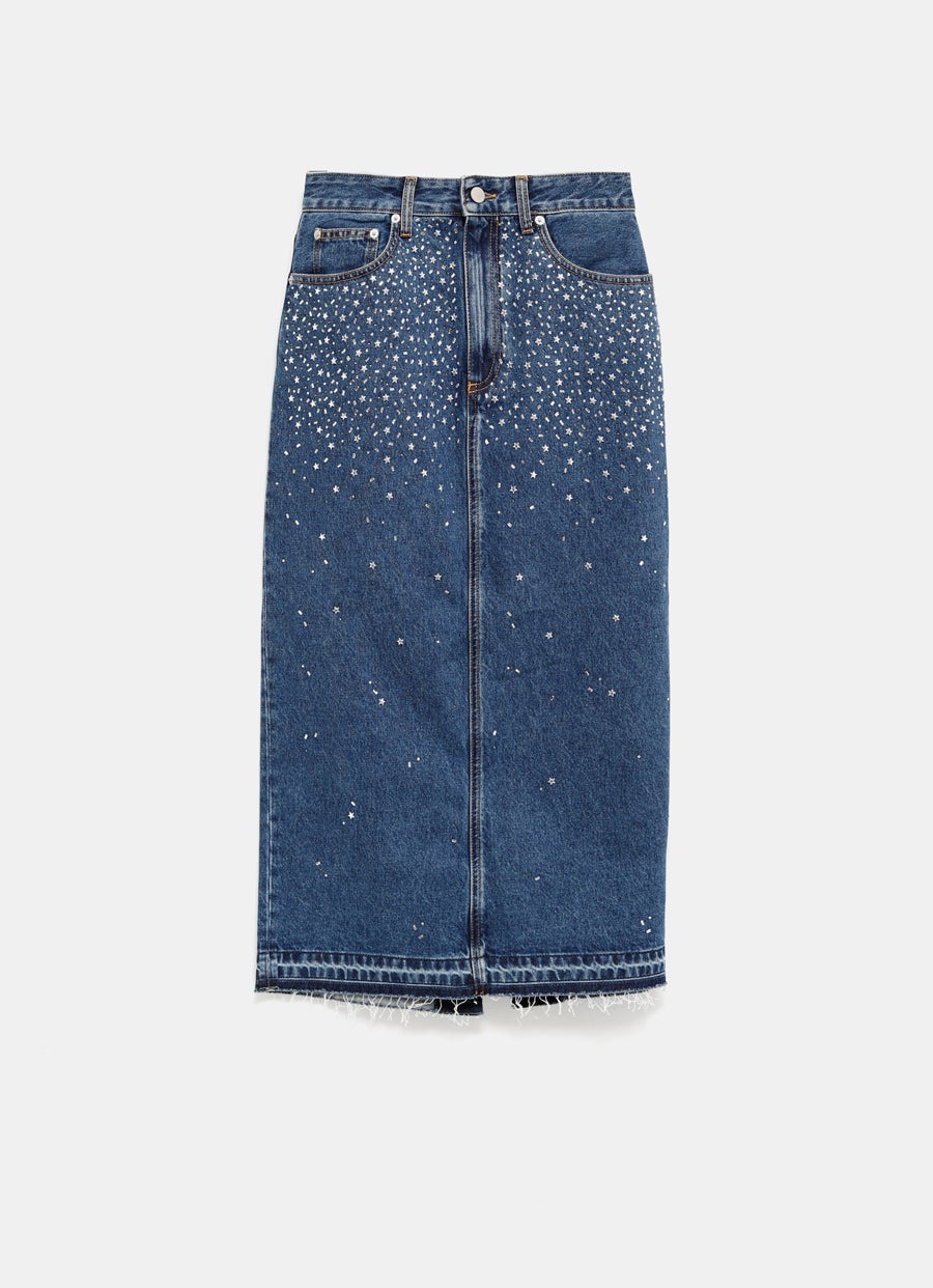 Denim Skirt with Hotfix