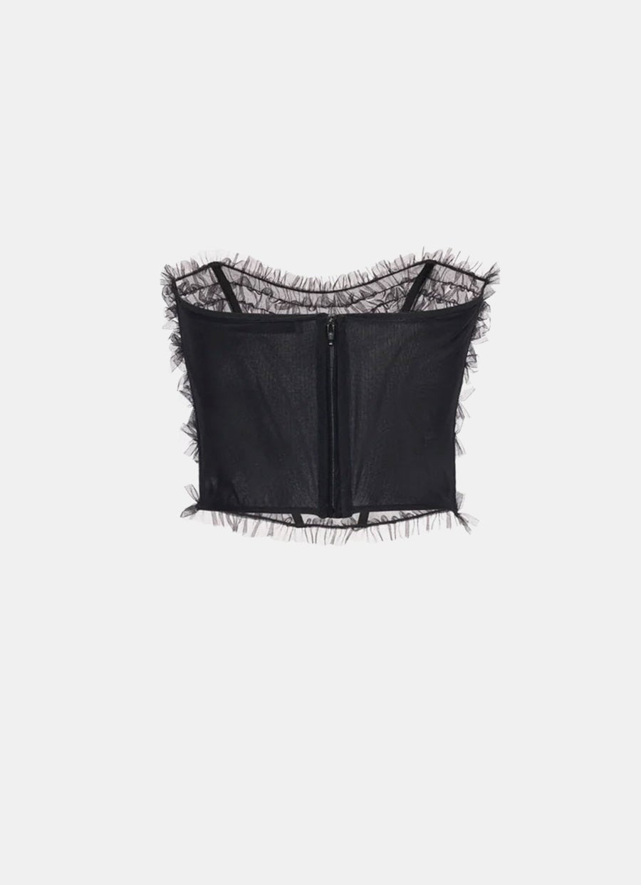 Ruched Tulle Bustier