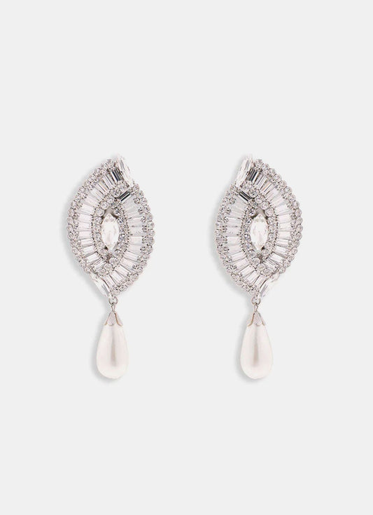 Crystal And Pearl Earrings