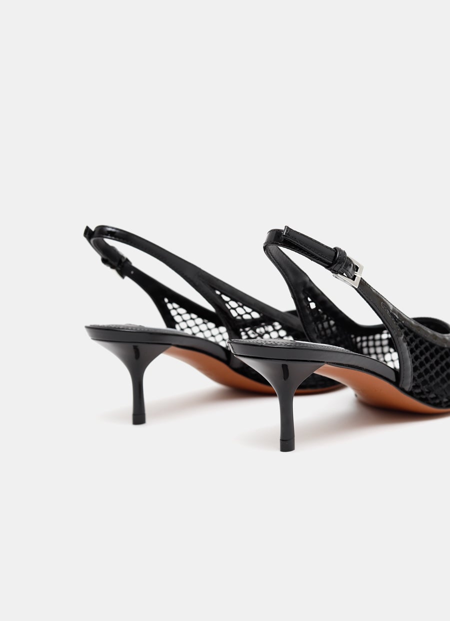 Le Coeur Slingbacks in Fishnet