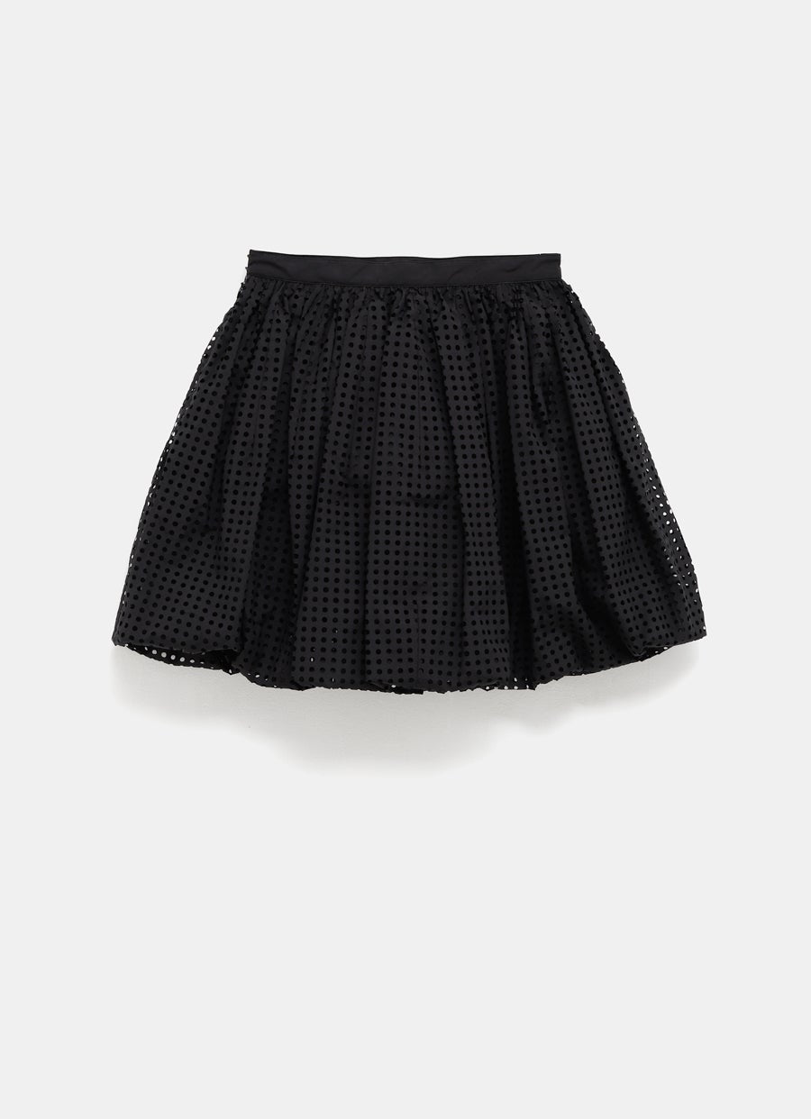 Bubble Skirt in Perforated Poplin
