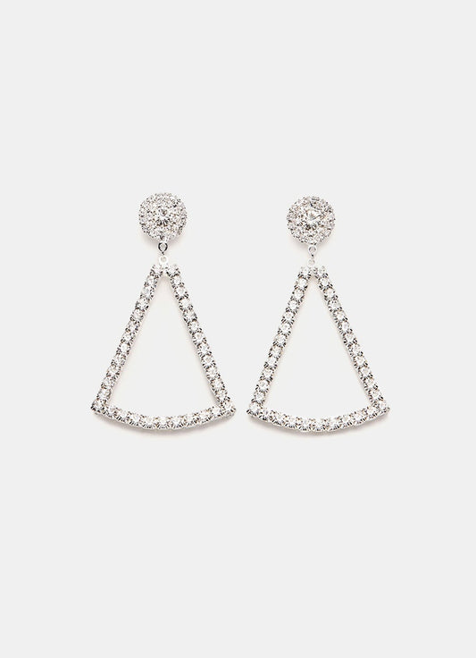 Angular Drop Earrings in Silver