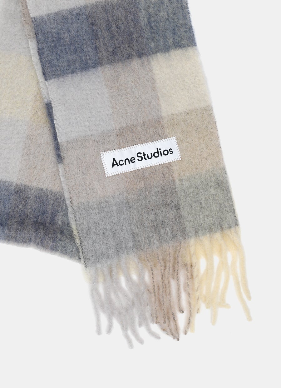 Mohair Checked Scarf