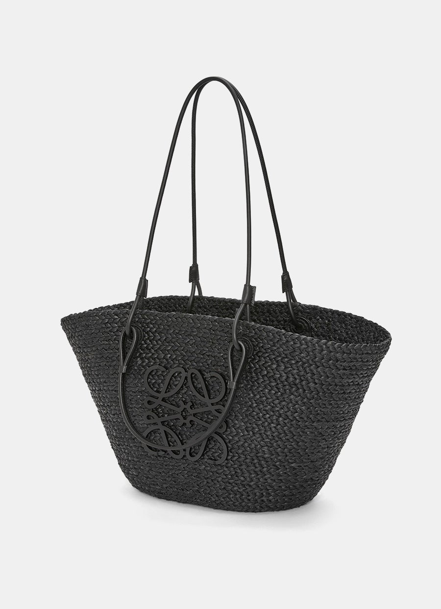 Anagram Basket Bag in raffia and calfskin