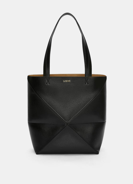 Puzzle Fold Tote Bag in shiny calfskin