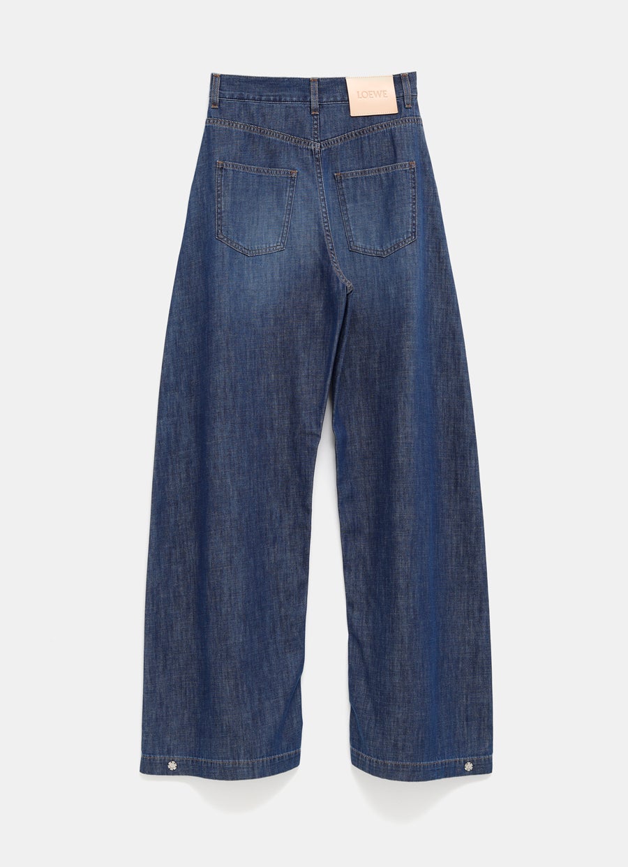 Balloon Trousers in Washed Denim
